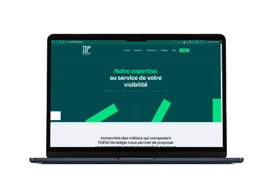 Top 10 Stratégie - mockup desktop page d'accueil