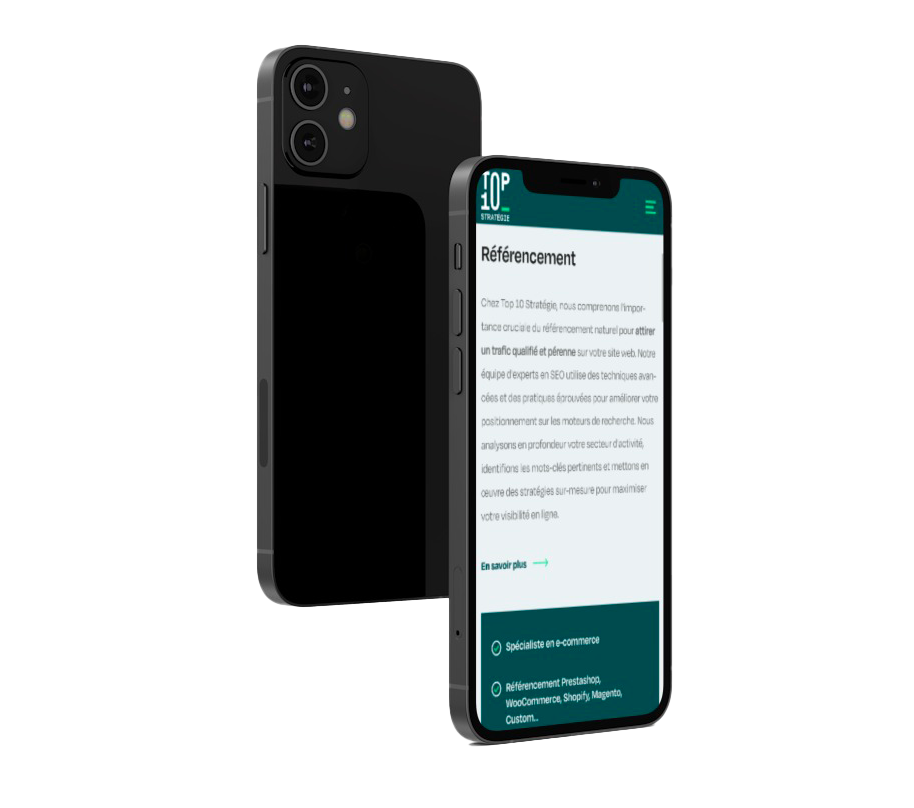 Top 10 Stratégie - mockup mobile page expertise